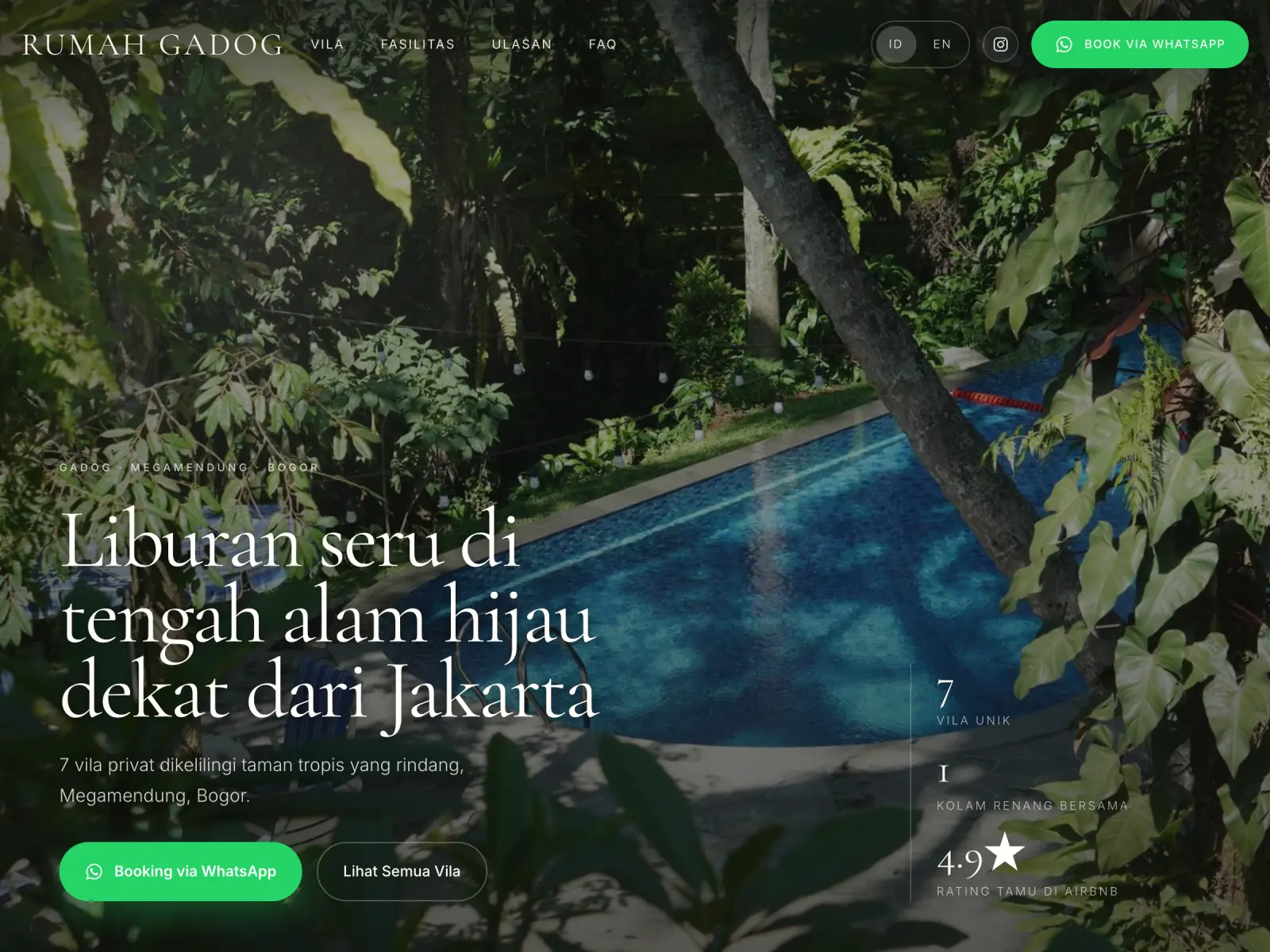 Rumah Gadog retreat website